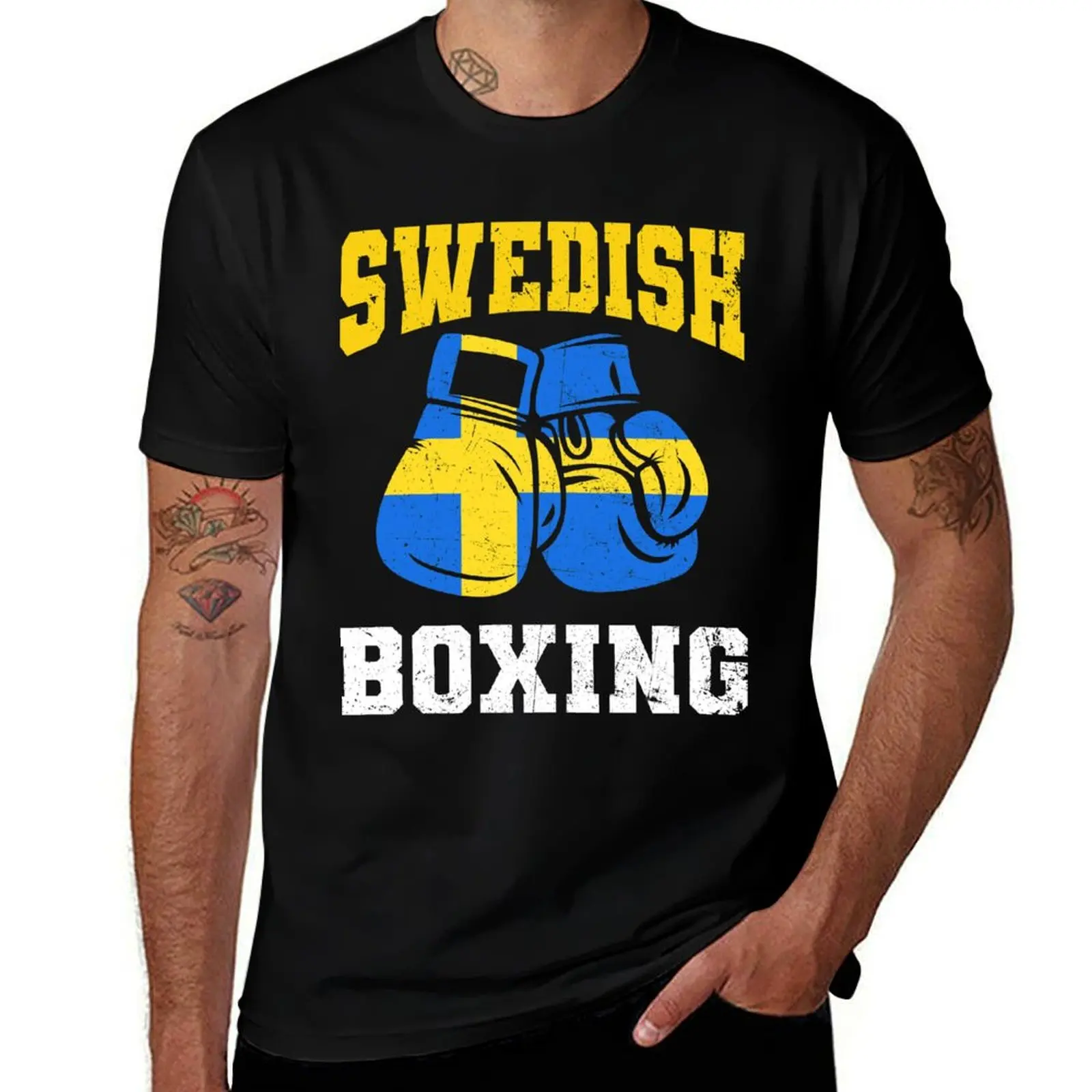 

cotton Swedish Boxing t Sweden casual shirt t Gloves Pride shirts T-Shirt man 100%