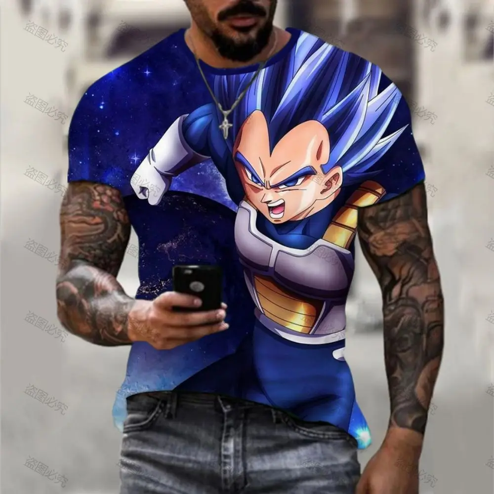 Dragon Ball Z Short Sleeve Goku Harajuku Style T-shirt Men Men's Clothing Vegeta Streetwear High Quality 110-6XL New Super Saiya