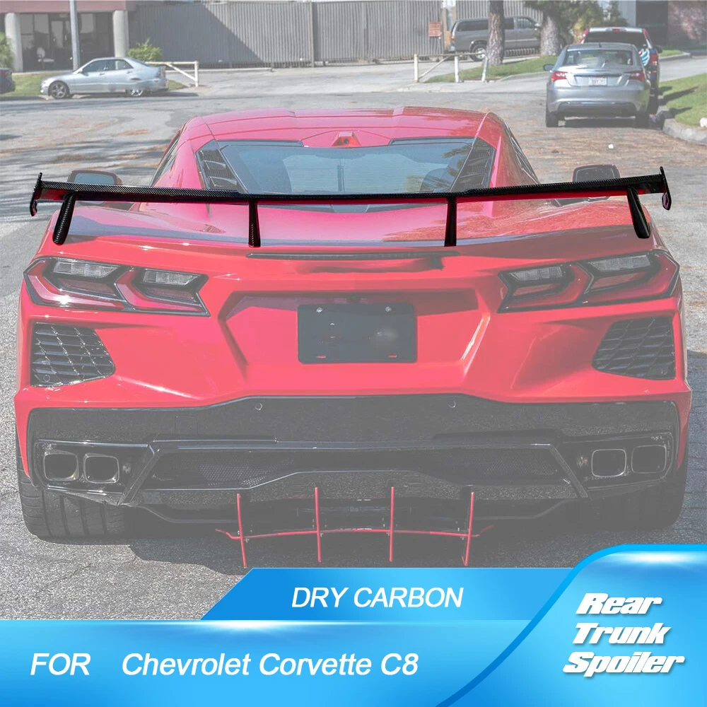 Carbon Fiber Rear Trunk Spoiler Wing for Chevrolet Corvette C8 2020 2021 Tail Spoiler Boot Lip Stingray C8 Trunk Wings Spoiler