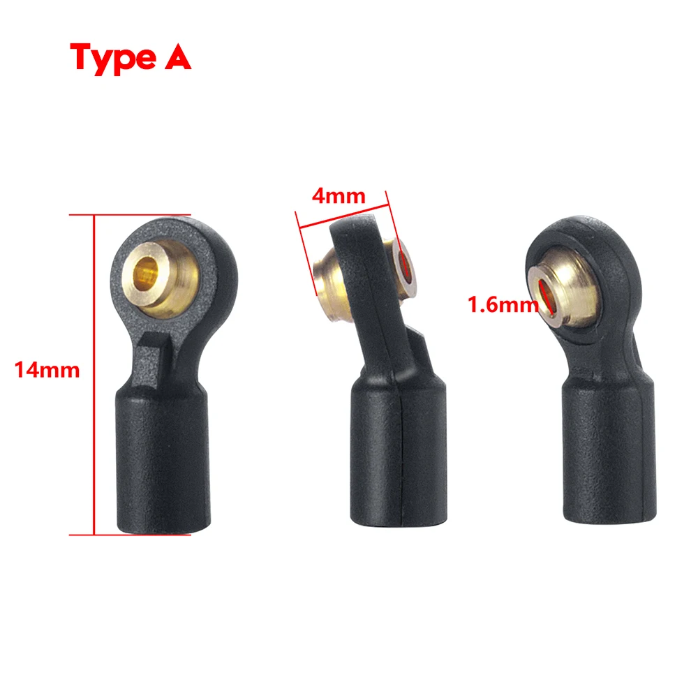 YEAHRUN 10 Pcs/Set Plastic Steering Link Rod Ball Head Joint End for Axial SCX24 1/24 RC Crawler Car Upgrade Parts Accessories