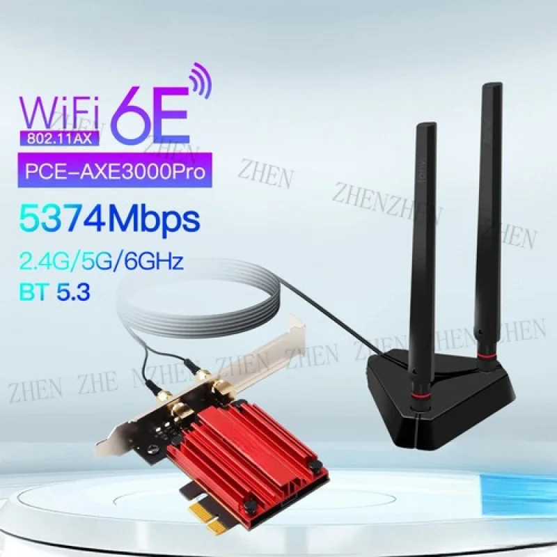 

Y Wi-Fi 6E AX210 Bluetooth 5.3 802.11AX Wireless PCIE Adapter Support PC Win10/11