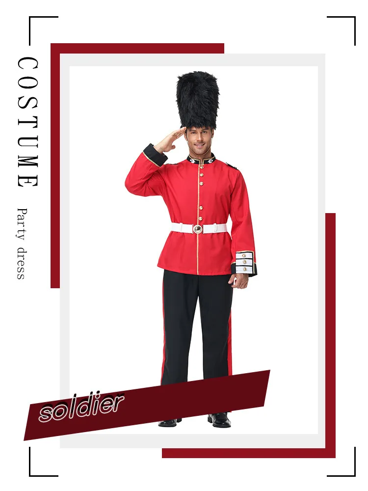 Erwachsenen-Halloween-Kostüm Britischer Königlicher Wachtrupp Herren-Rollenspiel-Party-Verkleidung Königin Prinz Soldat Königlicher Wachtrupp-Uniform-Set 2026 – Detail 1