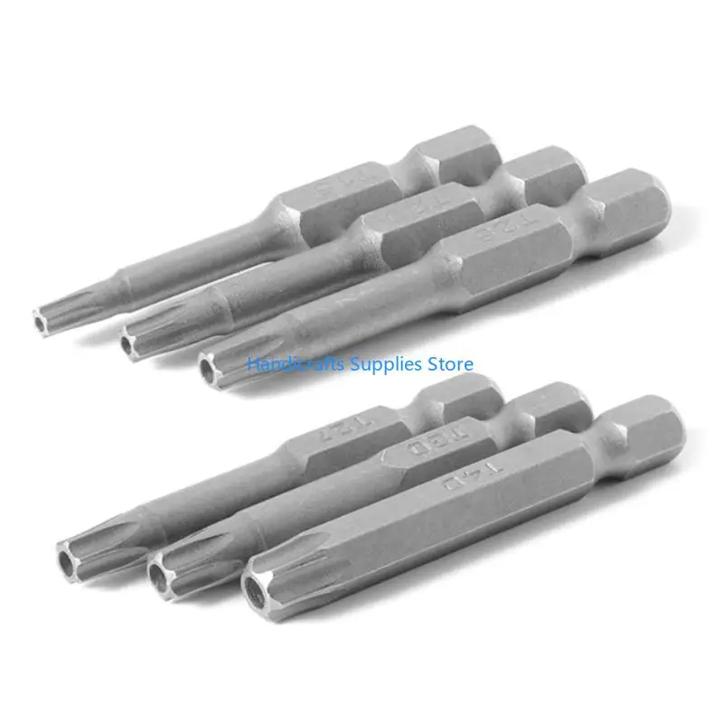 R1wa Profession Screwdriver Drill بت 50 مم 1/4 بوصة T5-T40 Torx Head Bits للوحة الخشب الصلبة MDF لوحة جسيمات