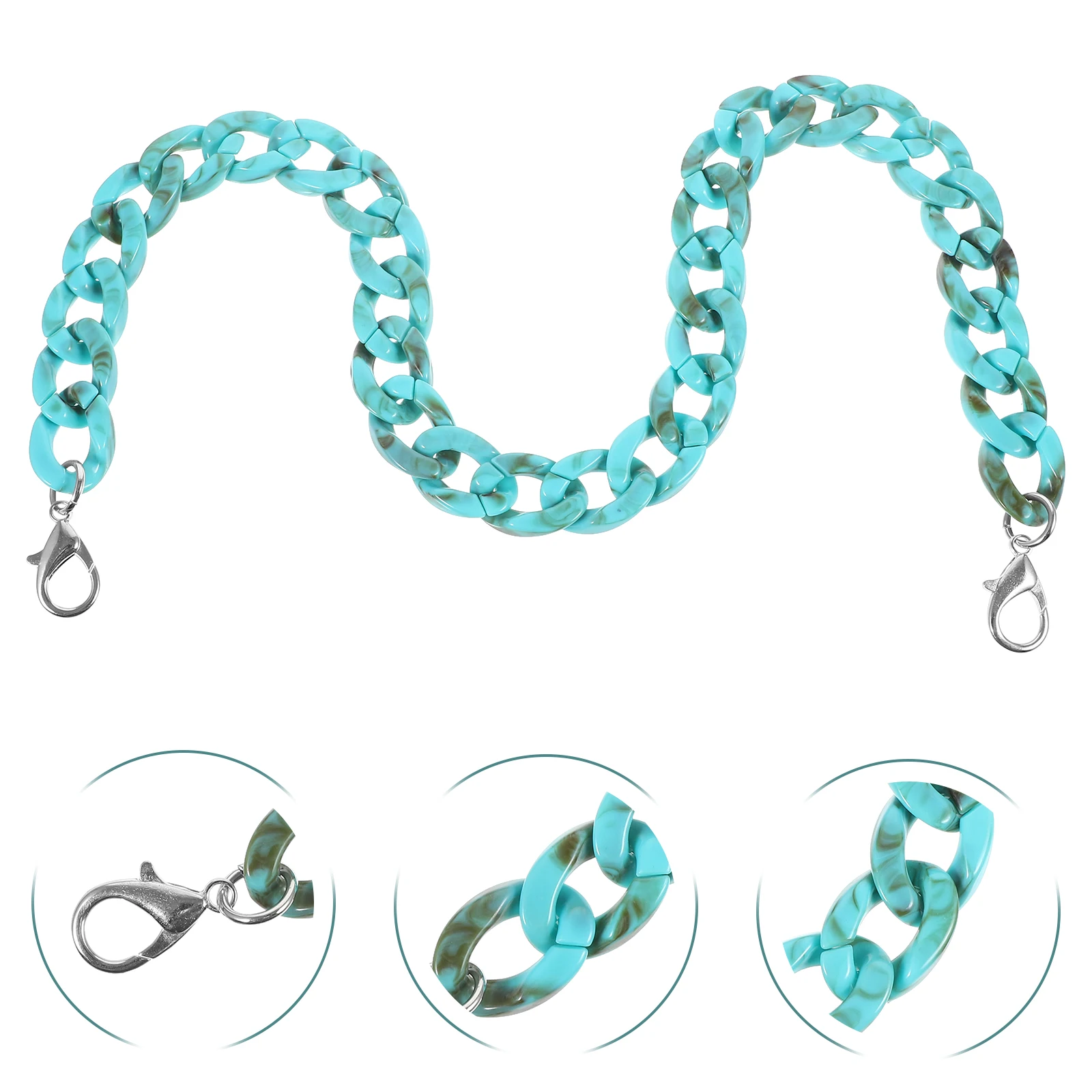 60 سنتيمتر هيكل السمكة الكبيرة الراتنج سلسلة حقيبة حزام استبدال الثقيلة حقيبة يد قلادة سلسلة الزخرفية للأعمال الزفاف المسائية #3