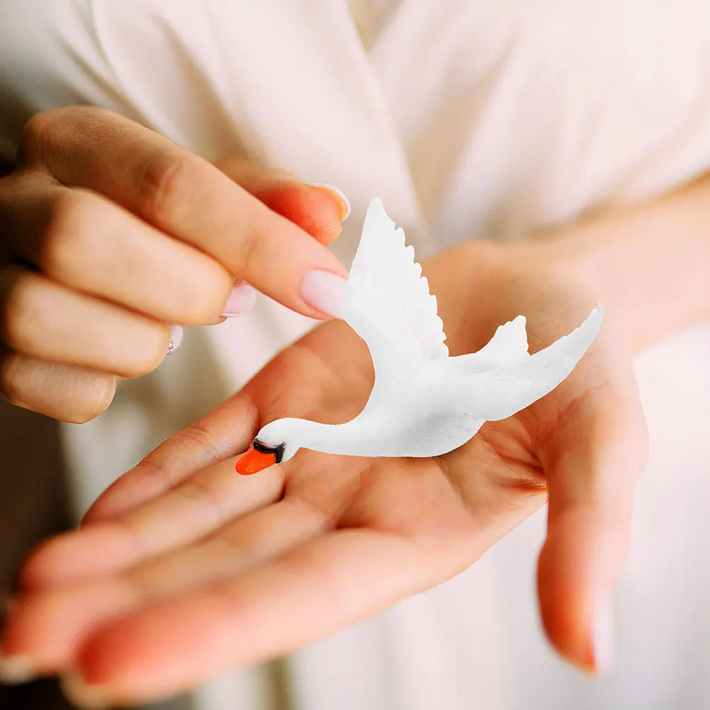 

12Pcs Miniature Swan Statue White Swan Garden Decor Small Animal Ornaments DIY Terrarium Accessories Fairy Garden Accessories