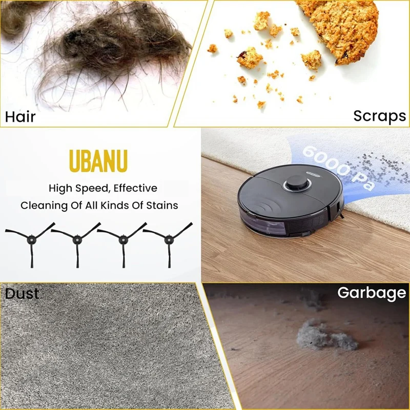 การเปลี่ยนแปรงด้านข้าง 4 ชิ้นสําหรับ Roborock S8 Pro Ultra, S7 Max Ultra, Qrevo, Qrevo Slim Series Parts