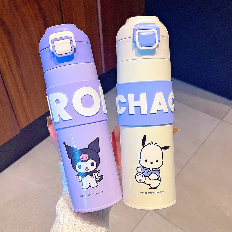

Sanrio Kuromi Pochacco Cute Stainless Steel Vacuum Insulated Water Bottle with Lock for Girls Kids School Gift