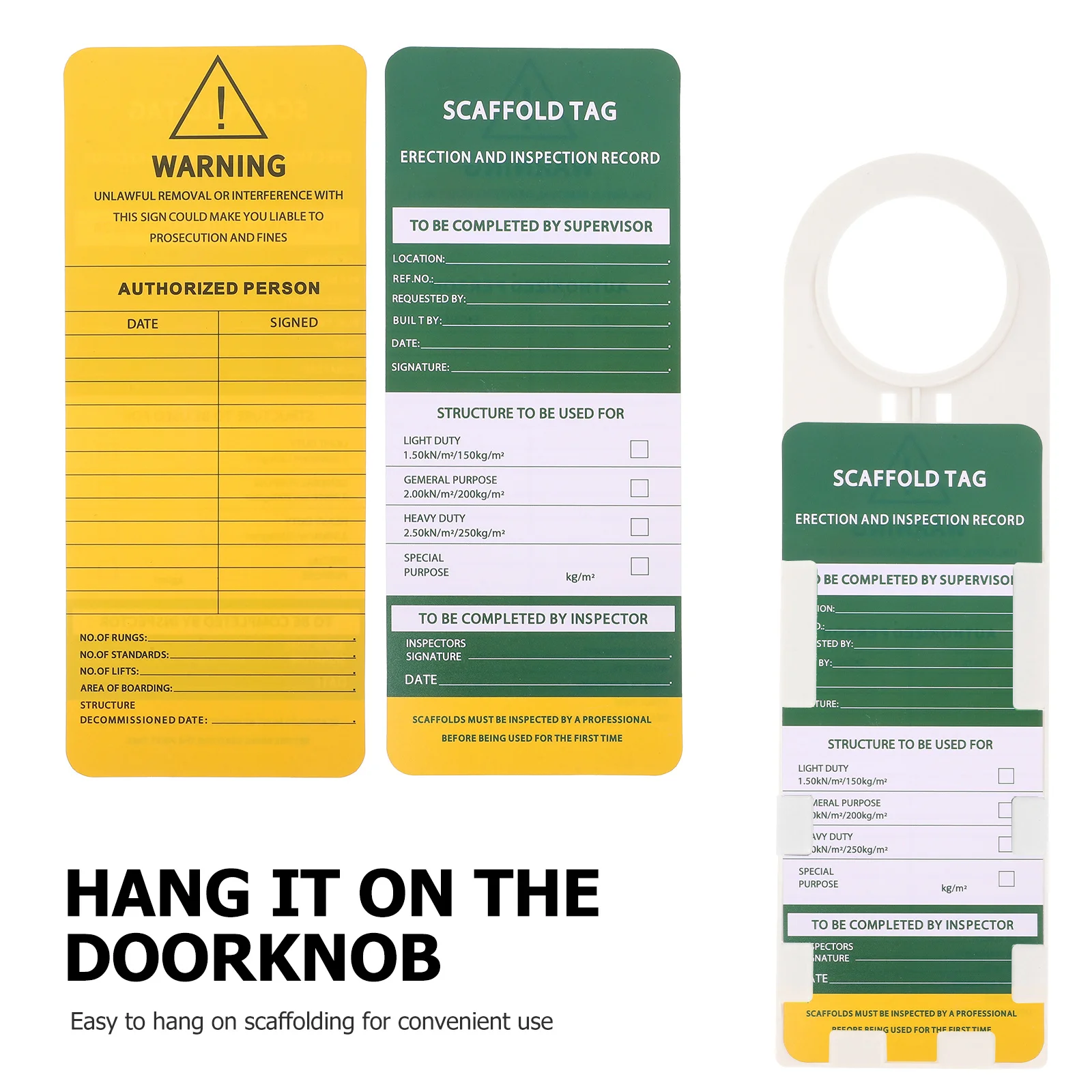 6Pcs Safety Warning Signs Industrial Tag Sets for Scaffolding Weatherproof Scaffold Status Tags Clear Identification Safety