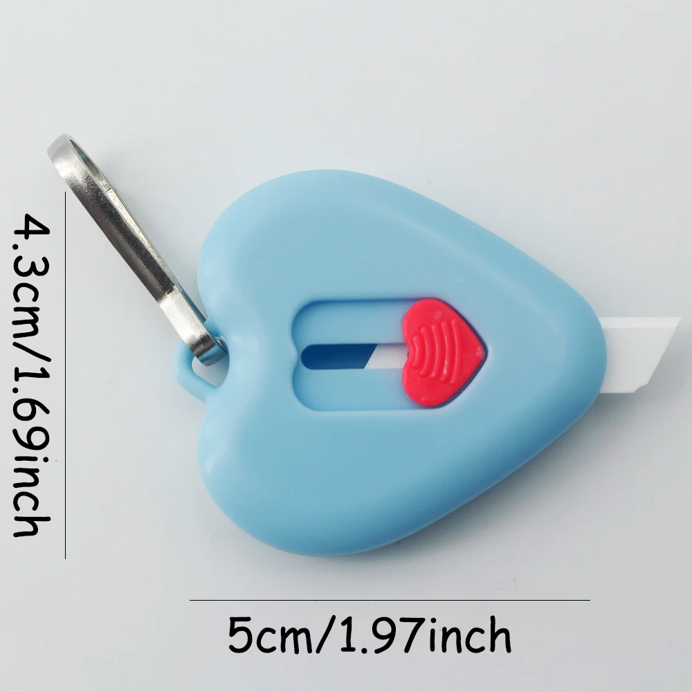 Pink/blue/green 3 colors heart shape portable cute mini steel-blade/Ceramics-Blade Utility knife Unboxing tools