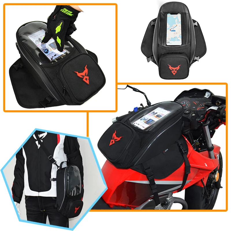 Waterproof Magnetic Motorcycle oil Fuel Tank Bag Navigation Universal Motorbike Riding Cycling Tool Backpack Portable