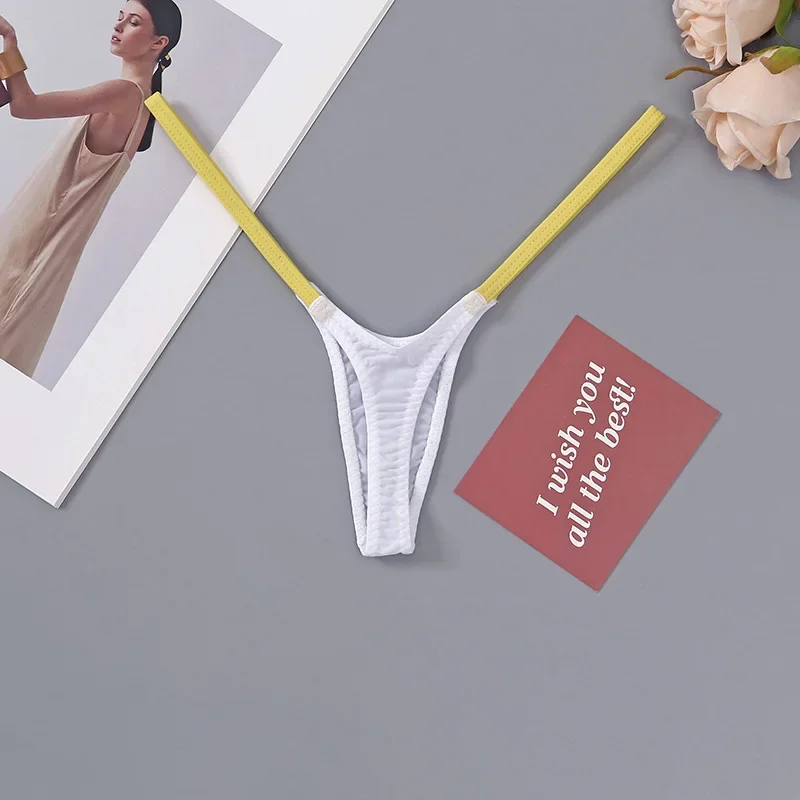 Donna T Back Sexy 18 Fancy Donna Intimo Classico T Pantaloni Cinghie sottili Vita bassa Cuciture multicolori Lingerie erotica elastica