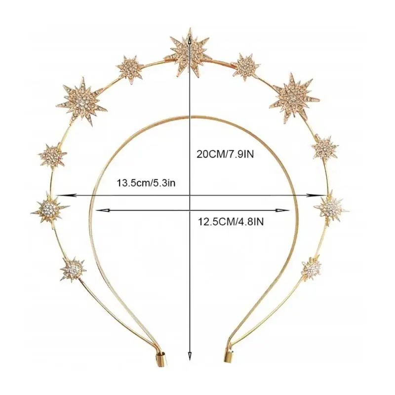 Shinning Dây Đội Đầu Dành Cho Nữ 2 Lớp Tay Mỏng Tóc Treo Tường Với Hexagram Băng Đô Quấn Tóc Cưới Phụ Kiện