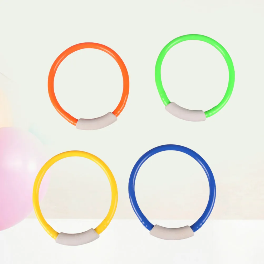 4Pcs Bright Color Diving Grab Rings Swimming Pool Training Underwater Diving Grab Ring Set Enhance Swim Skills