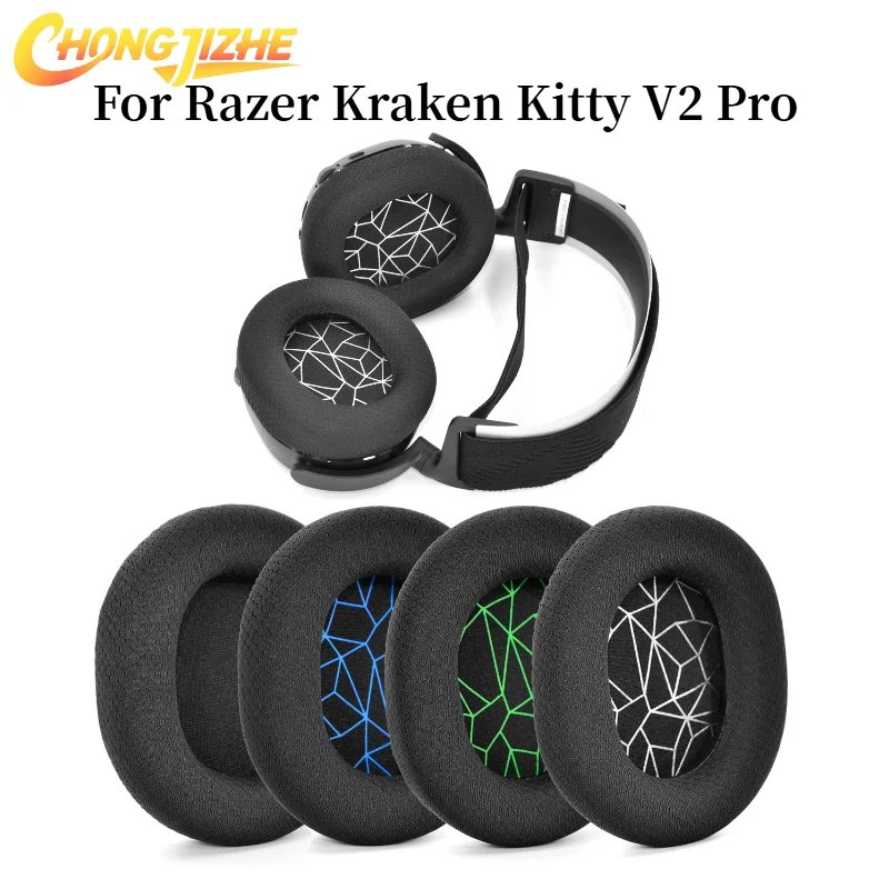 

Replacement Breathable football net Ear Pads Cushions For Razer Kraken Kitty V2 Pro Headphone Soft Memory Foam Pads/Earpads