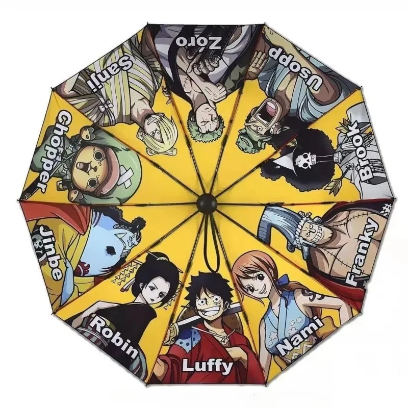 One Piece Luffy Chopper Nico Robin anime peripheral creative cartoon splicing print portable folding umbrella for rain or shine