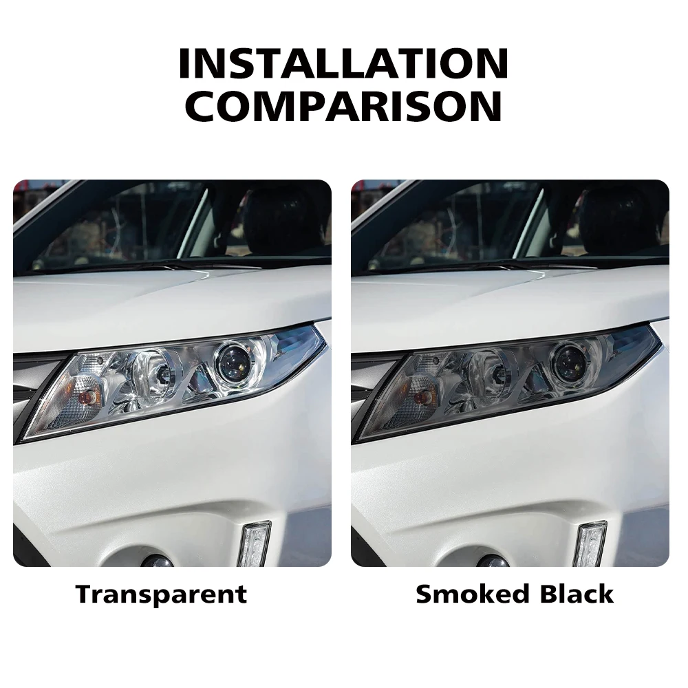 Película Protetora Premium TPU PPF para Faróis Suzuki Vitara 2015-2026, Preto Fumê de Alto Brilho Pré-Cortada, Kit de Vinil Protetor Anti-Risco