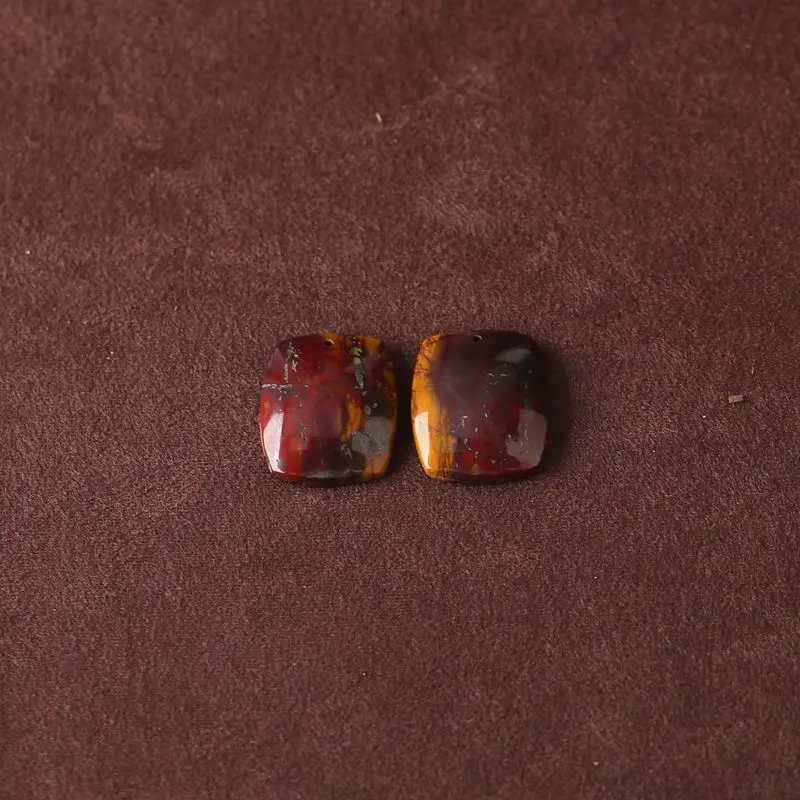 

Пара бусин B&F из натуральной яшмы Mookite, 25x20x5 мм-10,3 г, уникальные мраморные драгоценные камни для ювелирных изделий своими руками