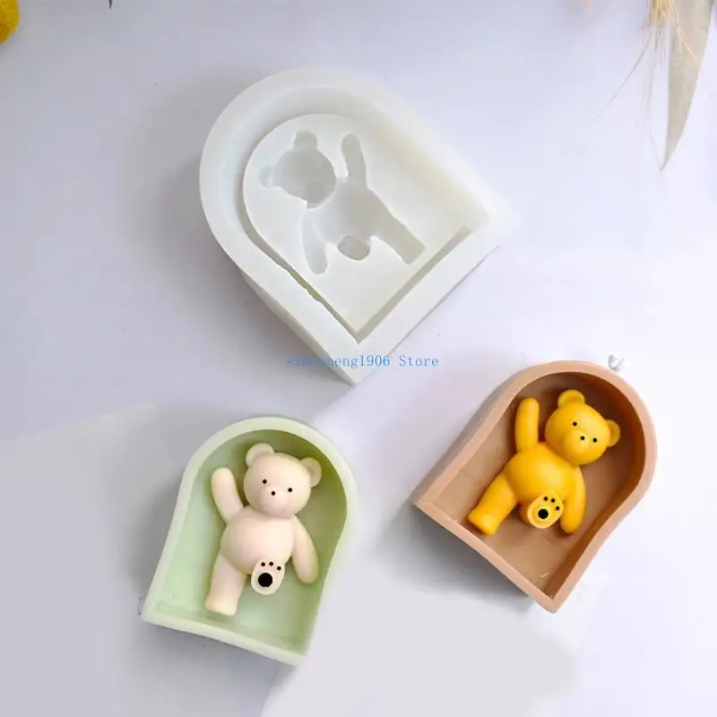 85LF Soft Silicone Mold Crafting Moulds Bear Figurine Molds Perfect for Hand-Making Present and Artistic Projects