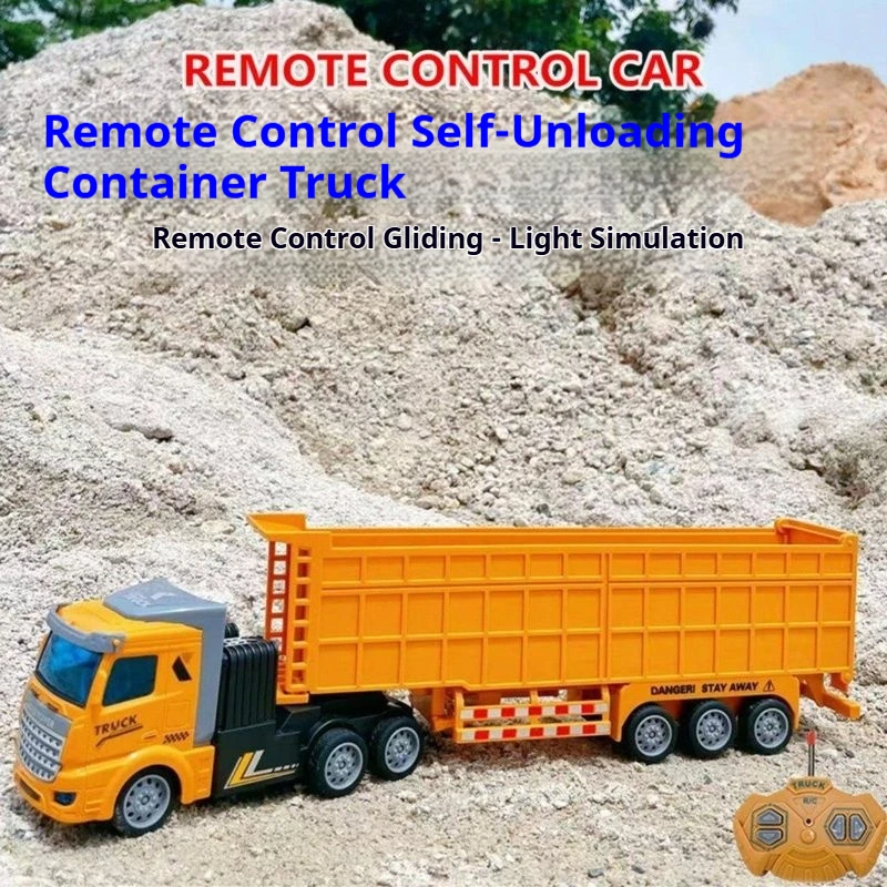 

Remote Control Dump Semi Trailer Heavy Transport Engineering Truck 1:48 Scale Rechargeable Vehicle Model Toy Gift For Boys Girls