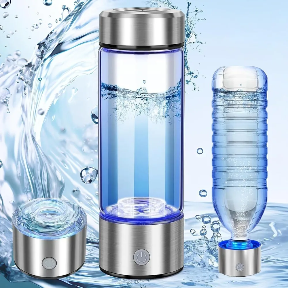 

Hydrogen Water Bottle Portable 2 in 1 Hydrogen Water Ionizer Machine USB Rechargeable Hydrogen Water Generator Glass Health Cup