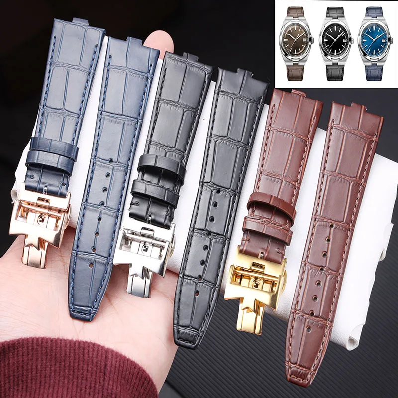 

24x7mm Cowhide Leather Watchband For Vacheron Strap Constantin 4300V 4500V 5500V 7900V Quick Disassembly VC Watch Band