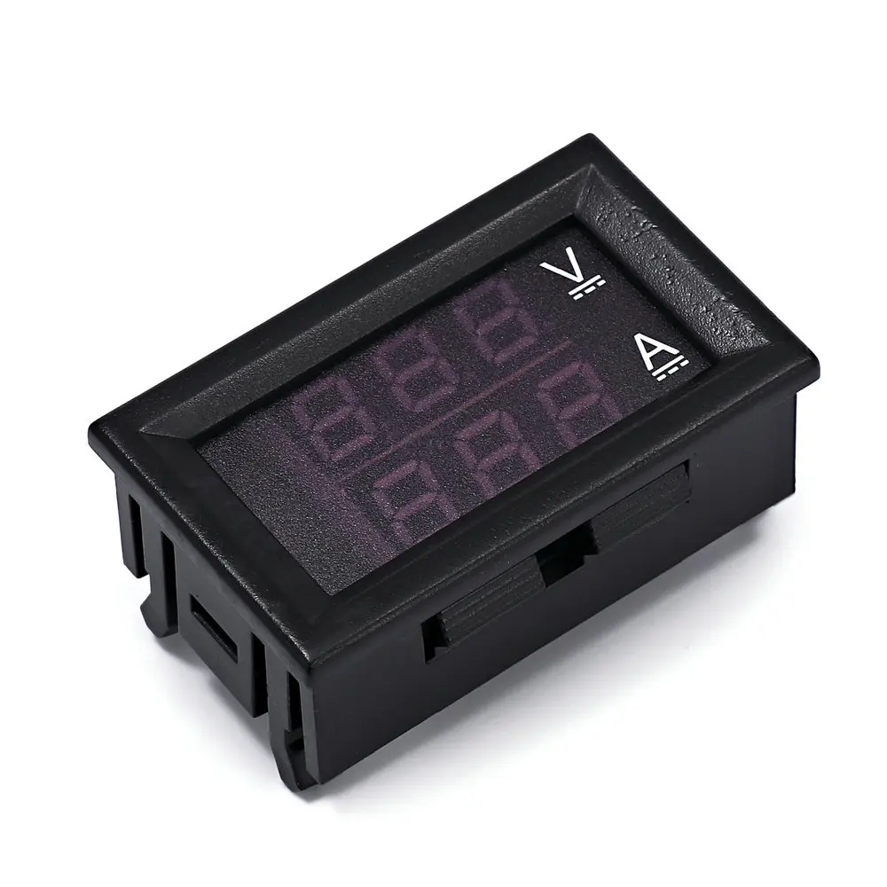 DC0-100V 10A 50A 100A الفولتميتر مقياس التيار الكهربائي أحمر أزرق LED أمبير المزدوج الرقمي فولت متر مقياس 0.28 ''LED عرض 50A 100A كلبشة