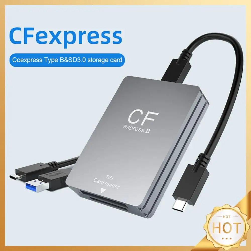 

2 in 1 CFexpress Type B SD Card Reader CFexpress Card Adapter with USB C To USB C/A Cable Support Android/Windows/Mac OS for SLR