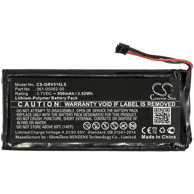 بطارية Li-PolymerBicyclesFlashlightsforGarmin، 3.7 فولت، 950 مللي أمبير، الموديلات المتوافقة: 010-01951-00، RTL510، VARIARTL501، VAR