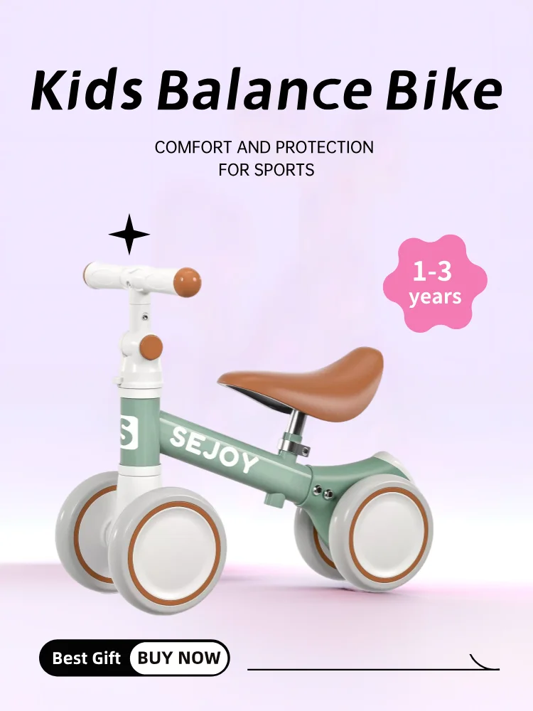 AliExpress SEJOY Baby Balance Bike 4 Wheels Toddler Walker Bicycle Toys Birthday Gifts For Girl Boy 3 Colors