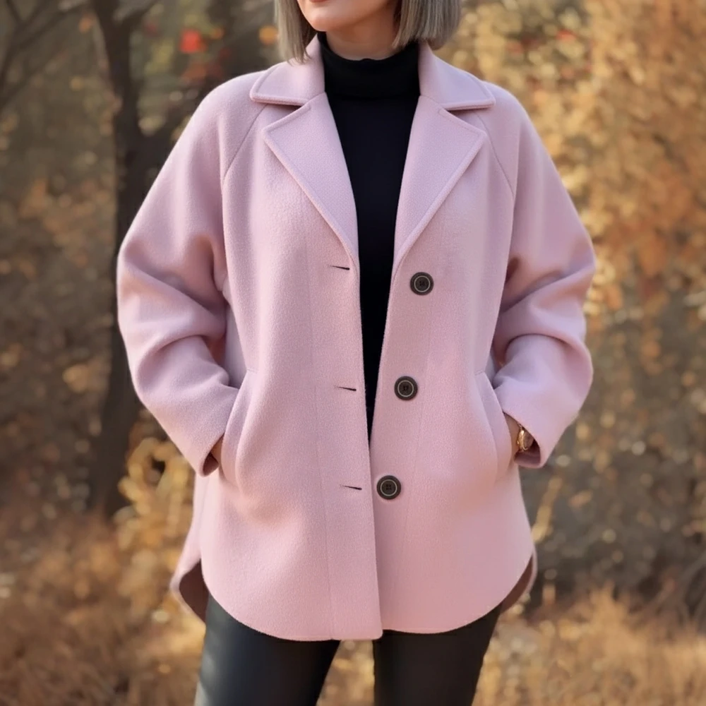 

Casual Plush Coat Spring Dress Autumn Fashionable Women's Outerwear Comfortable Soft Material No Decoration