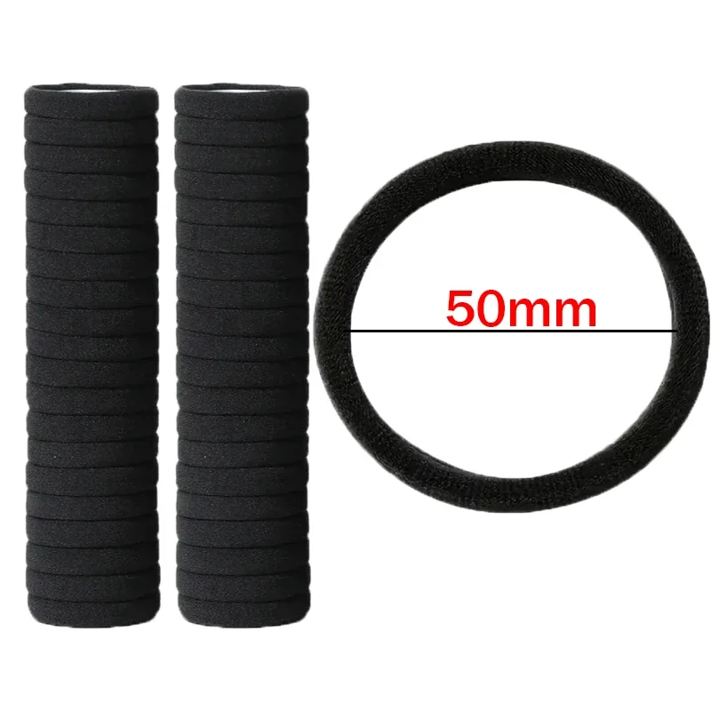 10pcs Black Basic Hair Bands, High Elastic Rubber Ties
