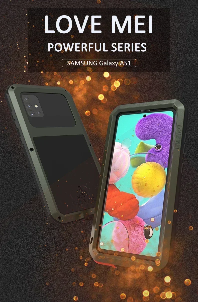 LOVE MEI Metal carapace for Samsung Galaxy A54 A34 A53 A51 A71 A20 A30 A50 A70 Case Shock dust and waterproof cover