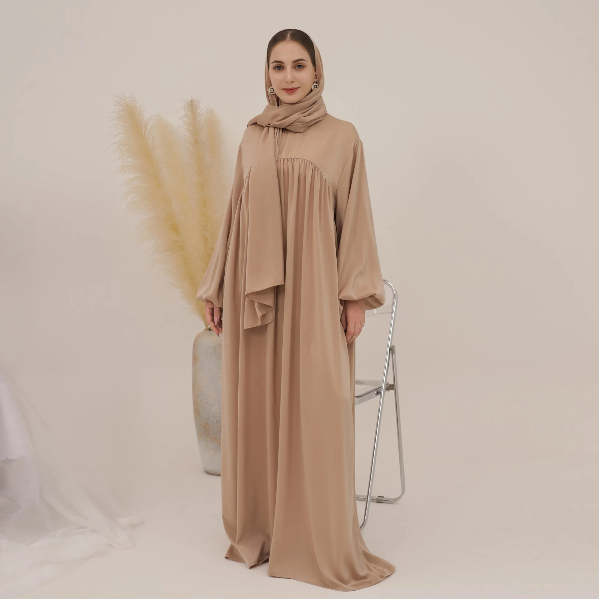 Fashion Muslim Sets 2 Cps Suit New Arrival High Quality Muslim Islamic Abaya + Hjiabs Set Women Abaya Dubai Islamic Clothing