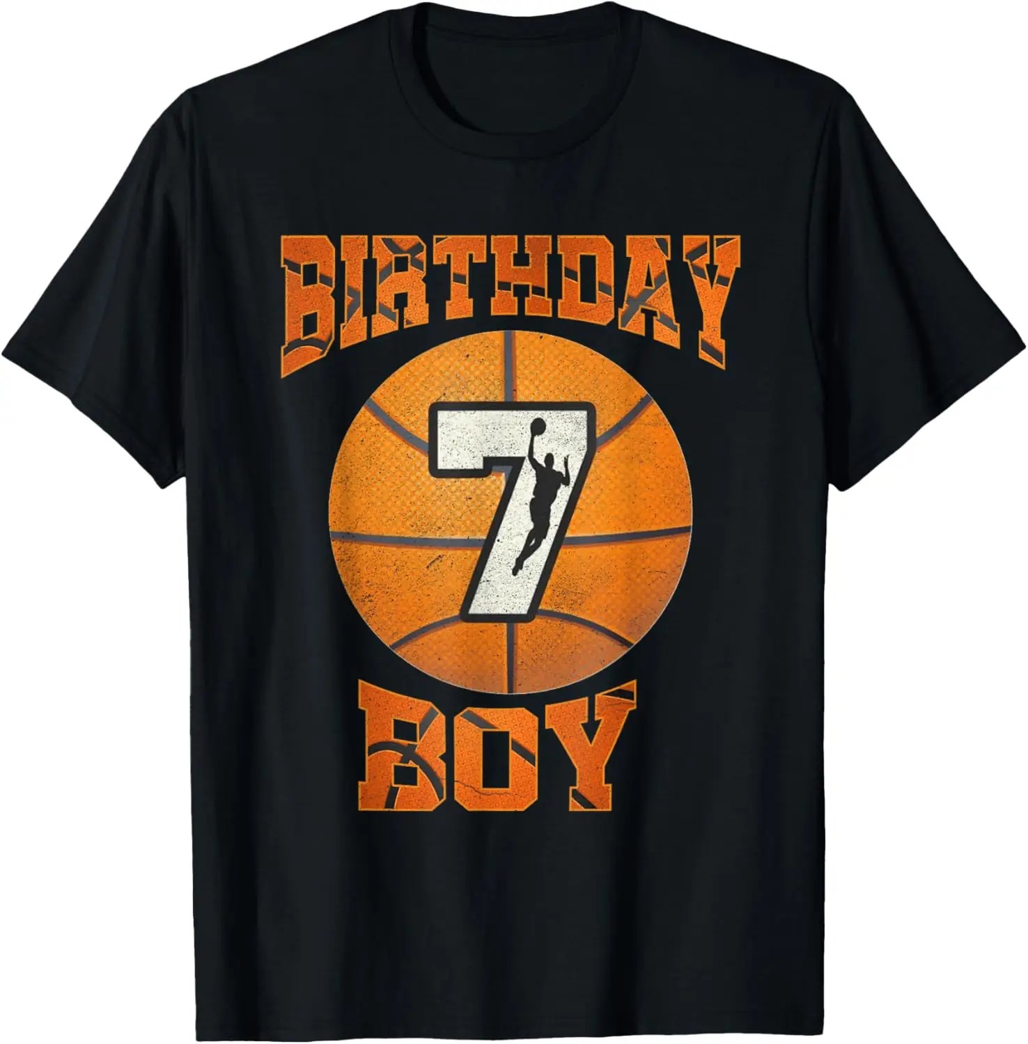 7th Birthday Outfit Boy Basketball Seven 7 Year Old Funny T-Shirt