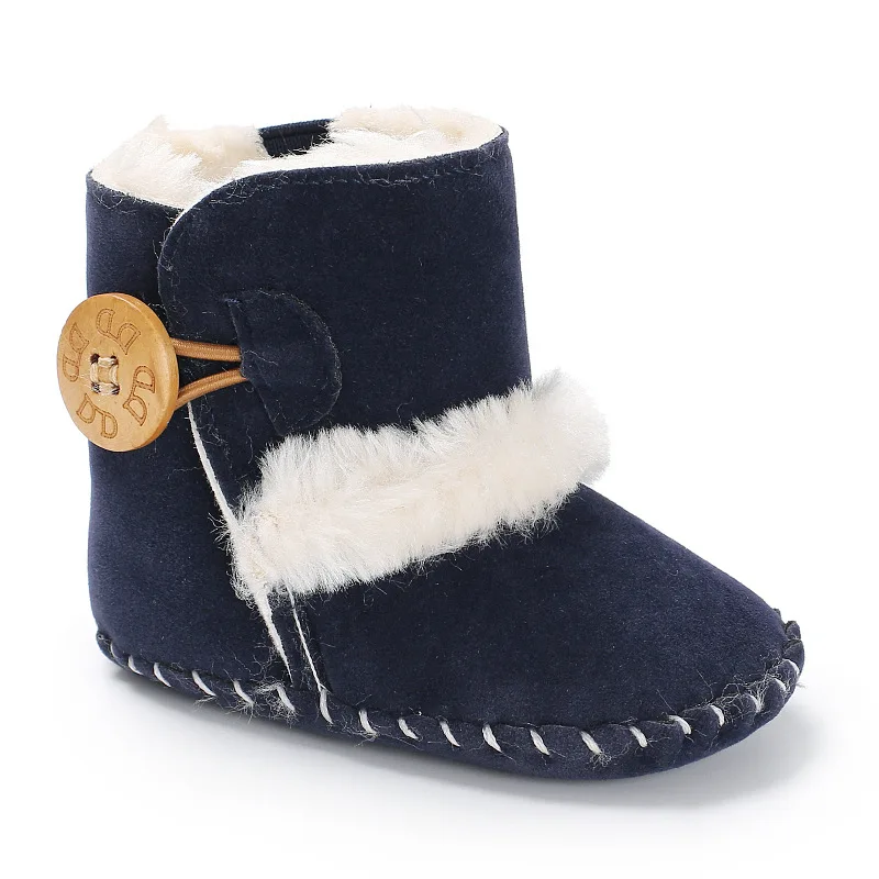 Botas de neve sola macia para bebês recém-nascidos Meninos e meninas, Botas de berço quente, Sapatos infantis, Inverno