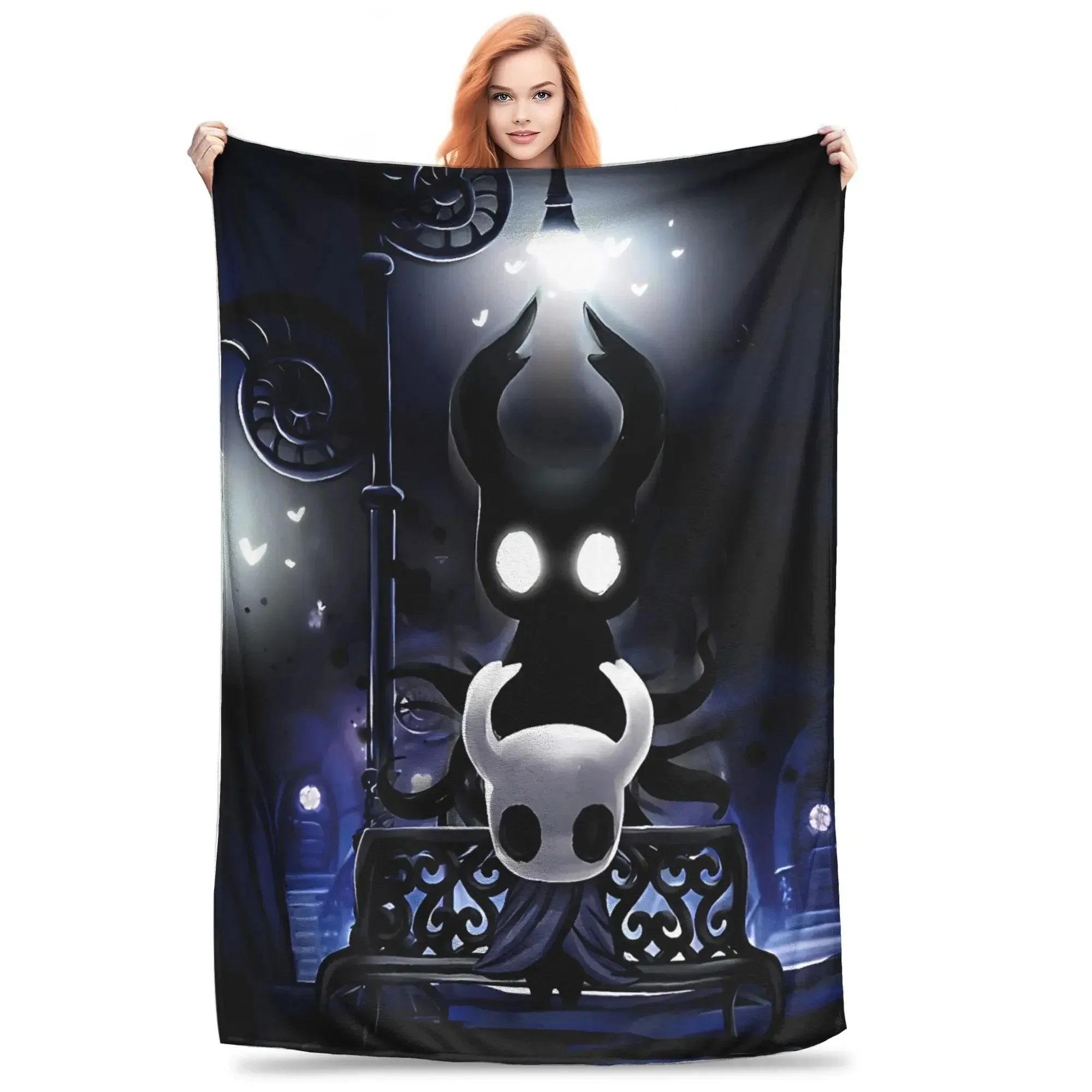 

Hollow Knight Flannel Throw Blanket Soft Cozy Winter Bedspread for Kids Adults Couch Chair Street Trend Sofa Bed Cover