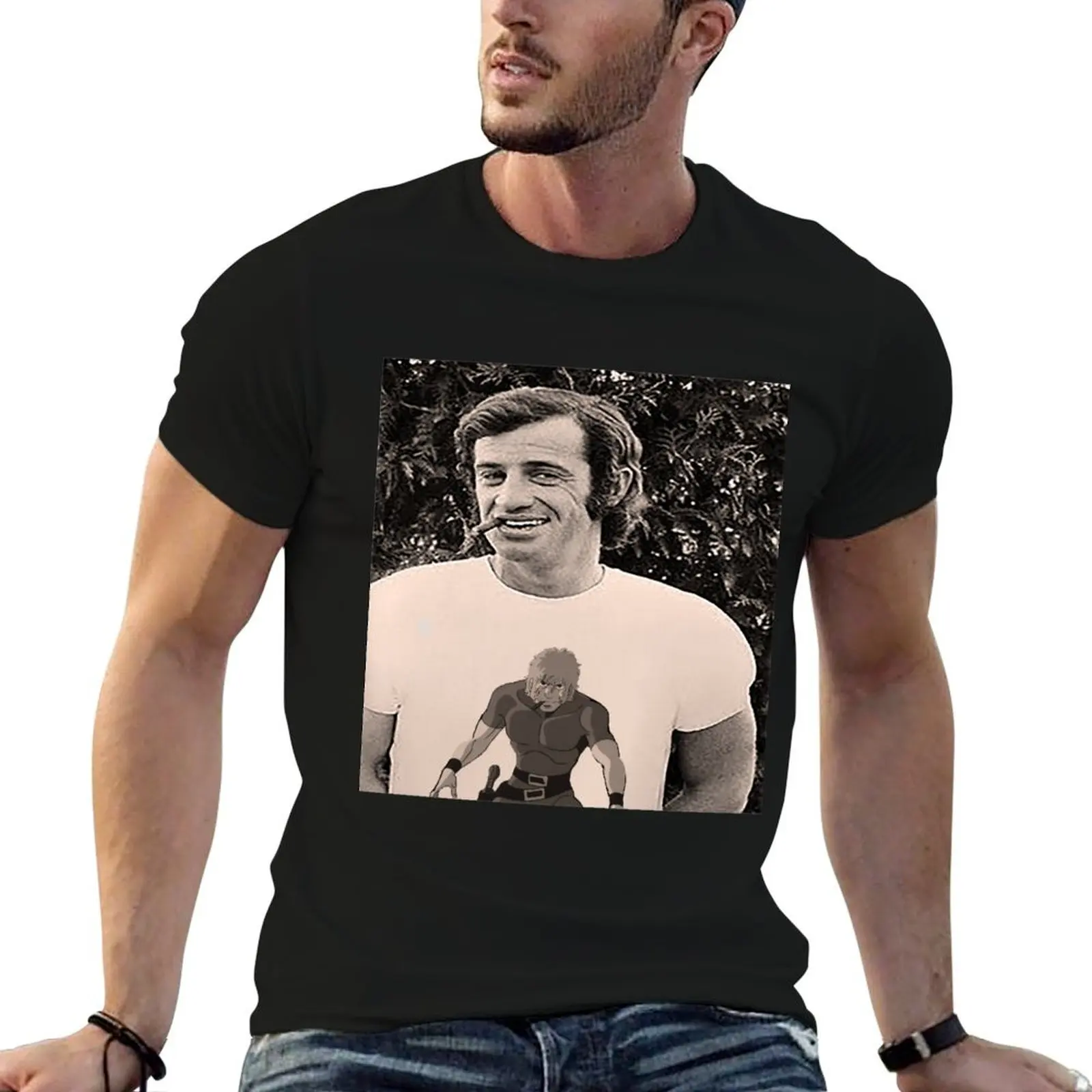 Camiseta Jean-paul Belmondo, camisetas con estampado personalizado, camiseta de algodón 100% para hombre, camiseta