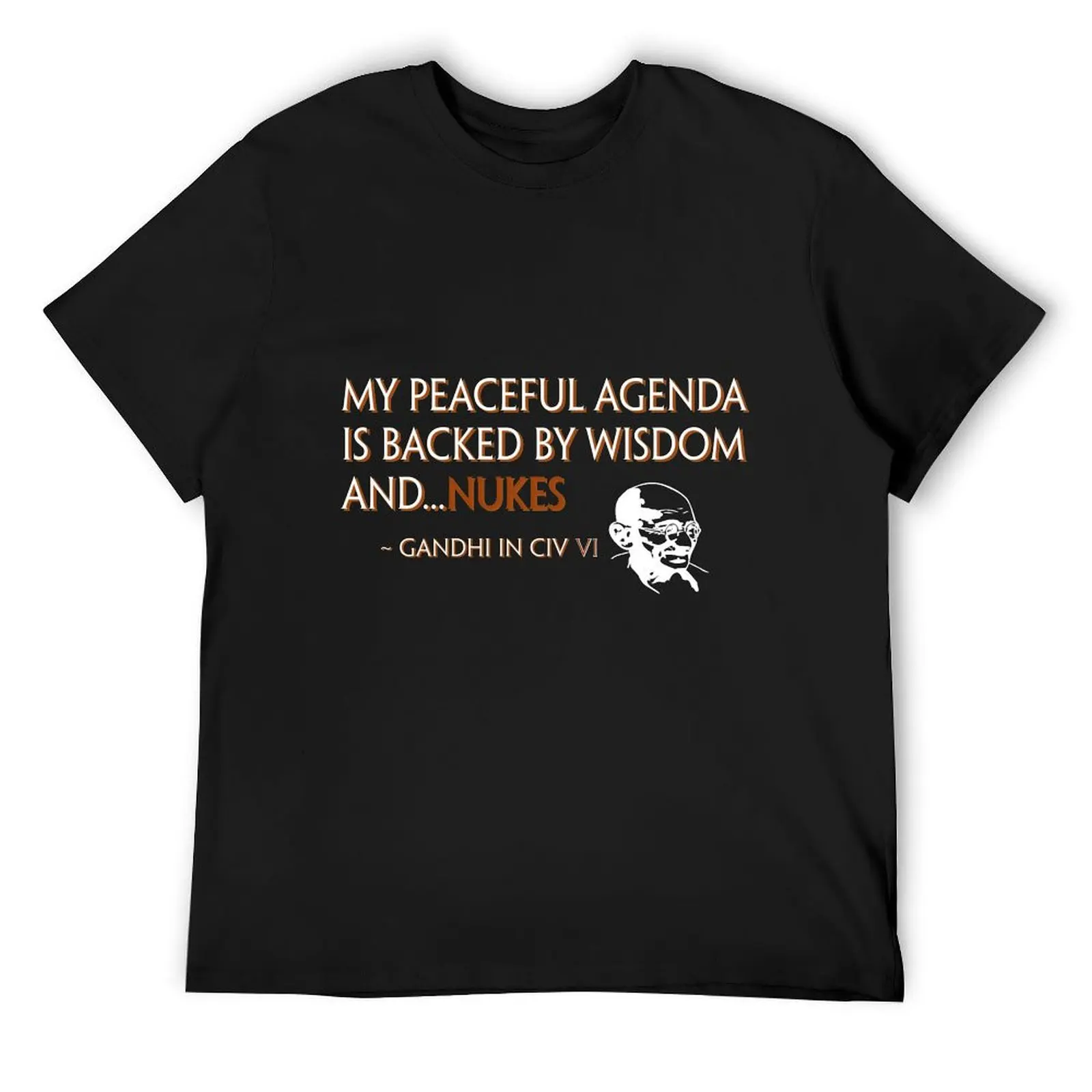 Gandhi Agenda 2 Civ VI T-Shirt anime clothes baggy shirts men tshirt