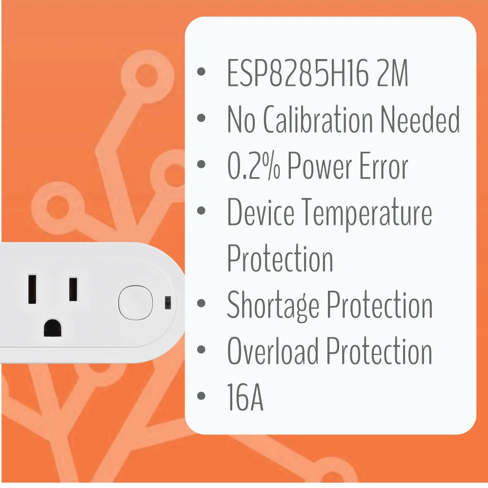 IoTorero 2 PACK Tasmota  MQTT ESP8285 US Plug Consumption Monitoring 16A Works With Home Assistant