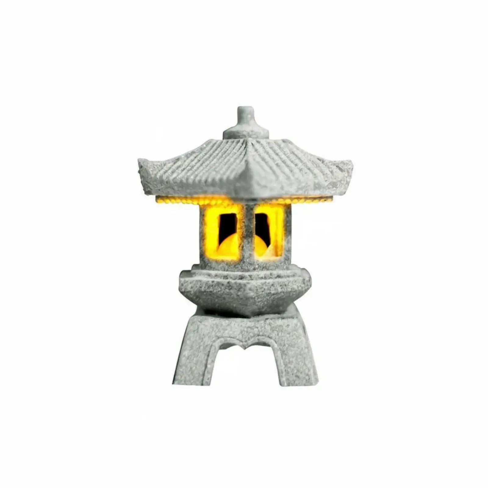 Landscaping Lantern Japanese Garden Decoration Miniature Stone Zen Pagoda Ornament for Bookshelf Office Terrarium