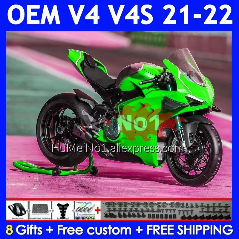 Stock Green Injection Body For DUCATI Panigale V4 V 4 S R V4S V4R 21-22 Year 328No.71 V4-S V4-R 2021 2022 21 22 OEM Fairing Kit