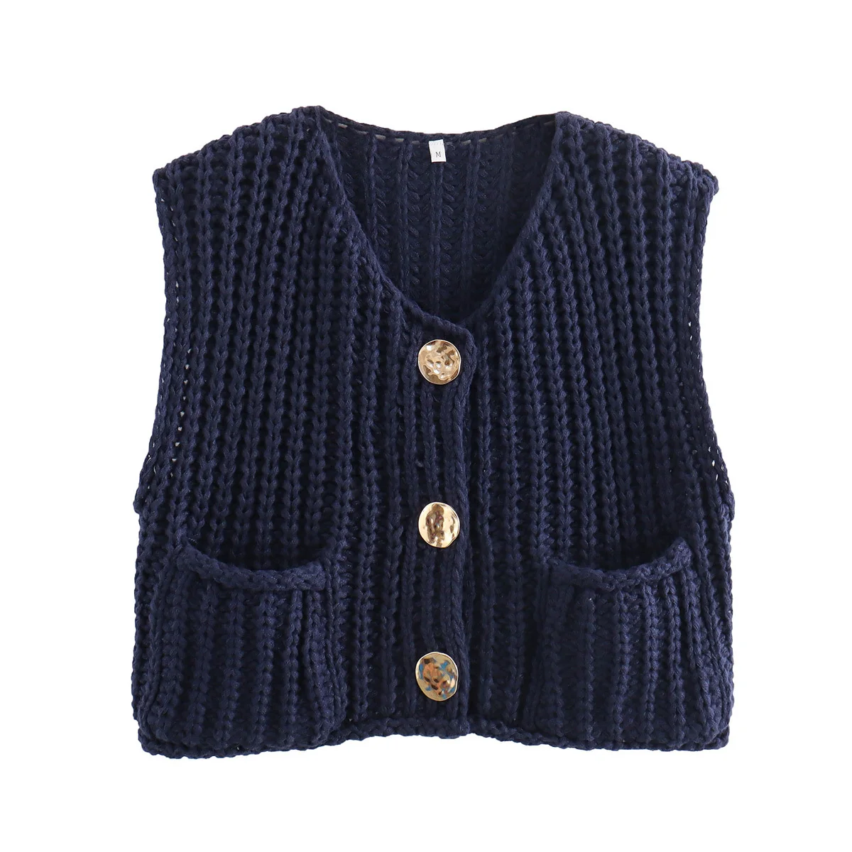 Summer New Women\'s European And American Style Street Fashion Casual Simple And Versatile Thick Needle Knitted Vest Vest