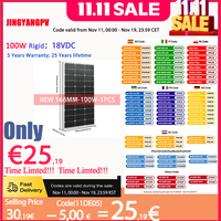 Solar Panel 100W 200W 300W 400W Rigid Glass Photovoltaic Panel 18V Monocrystaillne Solar Cell For 12V/24V Battery Charger