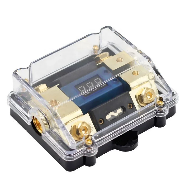 

2 way Power Distribution block CAR Audio Amplifier Fuse holder box with Digital Led Display with 100Amp Fuse Block