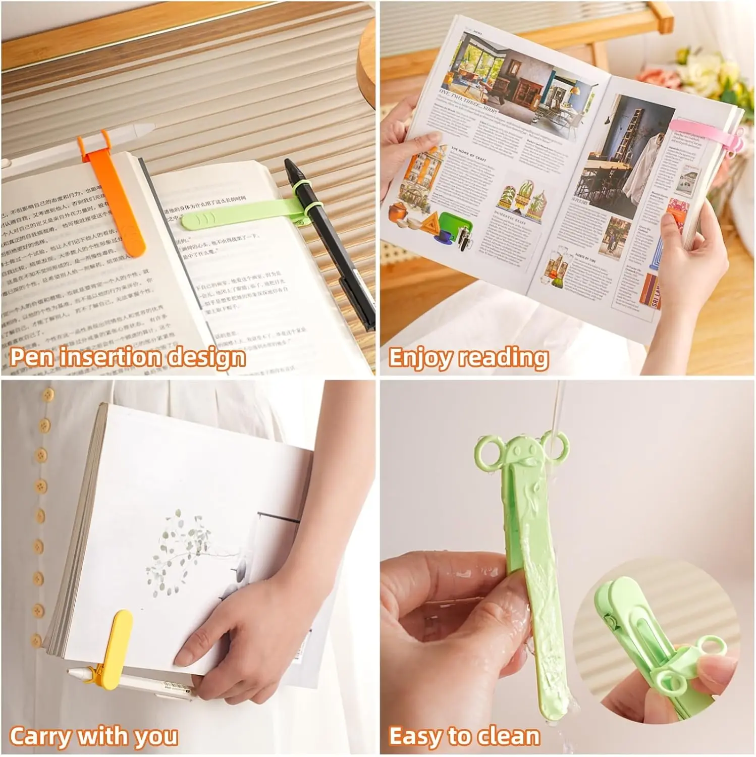 Little Elephant Silicone Automatic Bookmark Reading Page Preserver, Page Clip Marker Reading Bookmark Reading Gift