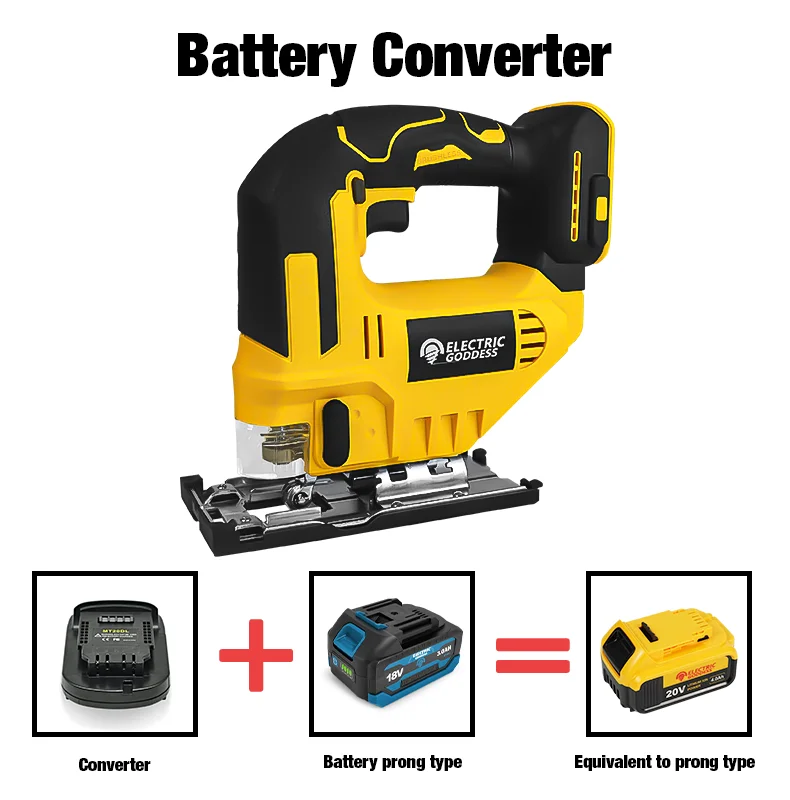 Electric Goddess Brushless Jigsaw Electric Jig with Saw Blade Cordless Barrel Handle Jigsaw Tool For Dewalt 20V Battery Pin
