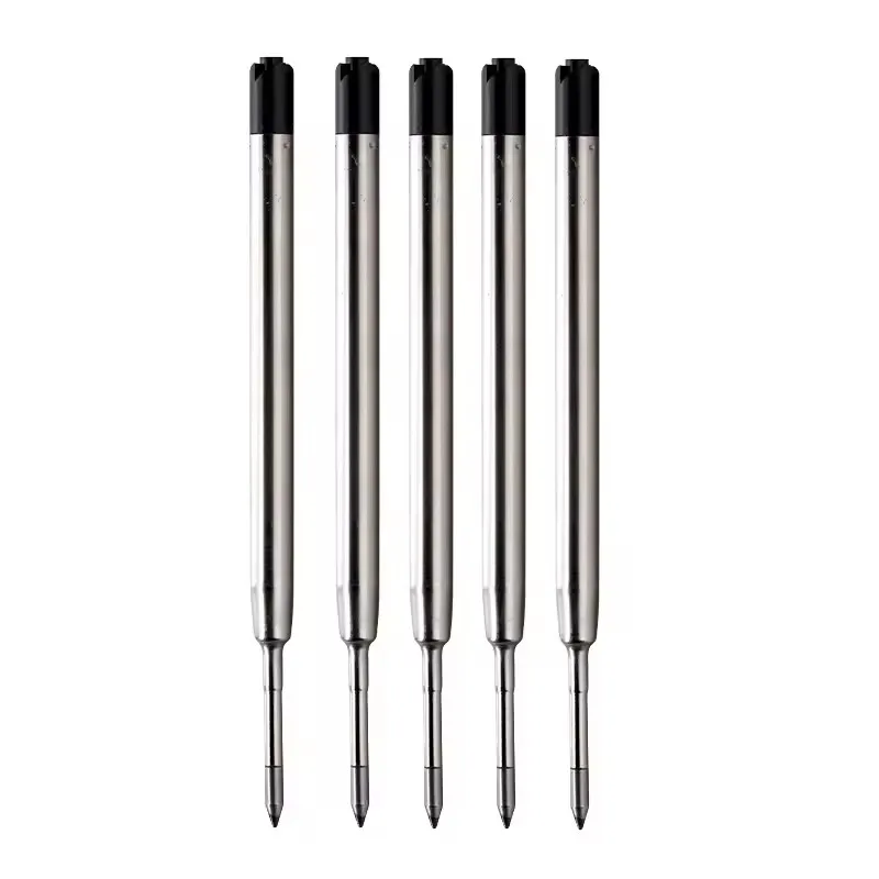 5Pcs/lot Black/Blue Ink Metal Cartridge Ball Point Pen Refills For Self-Defense Tactical Pen Accessories