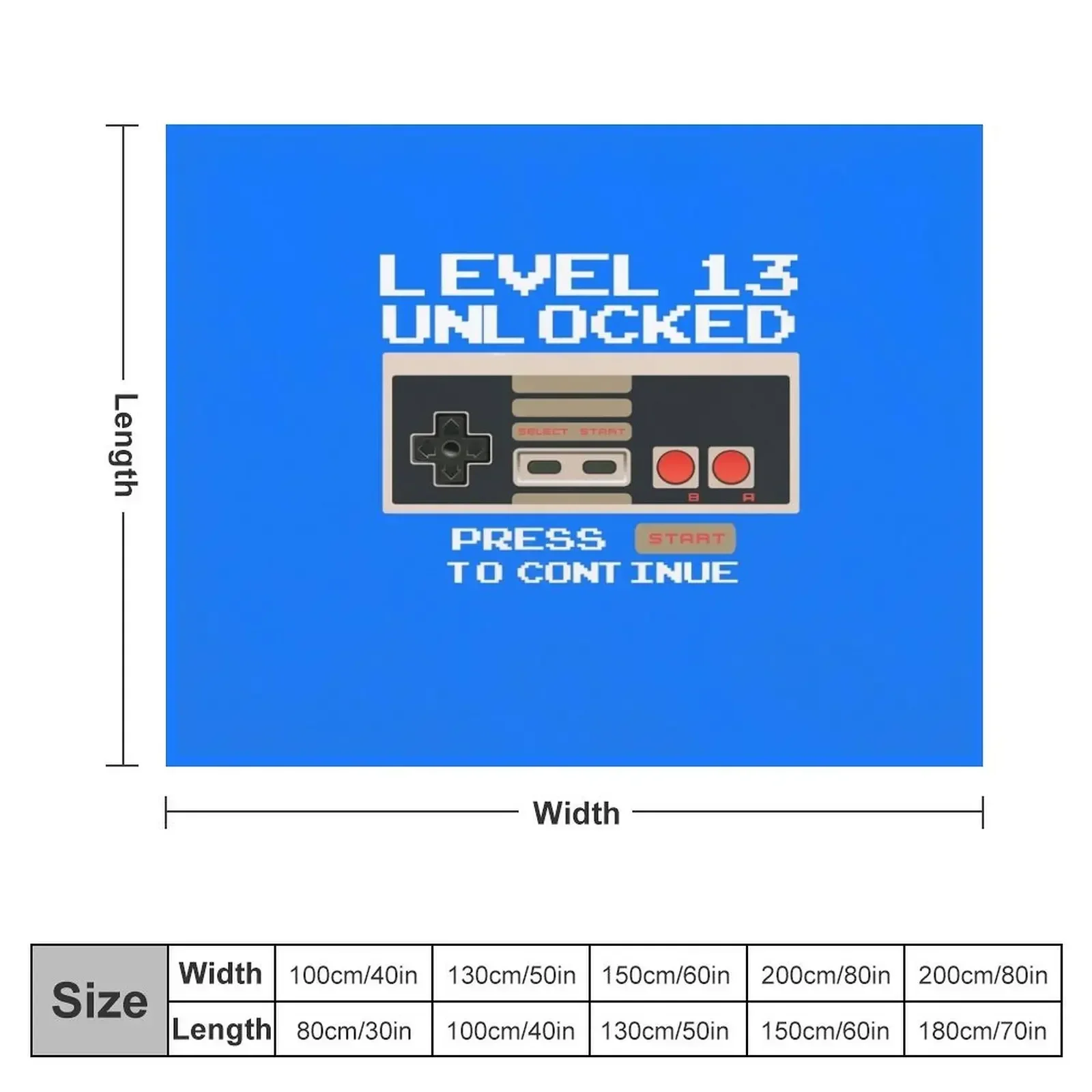 Level 13 Unlocked Funny 13th Birthday Gift for Video Gamers Throw Blanket Sofa Quilt Softest Blankets