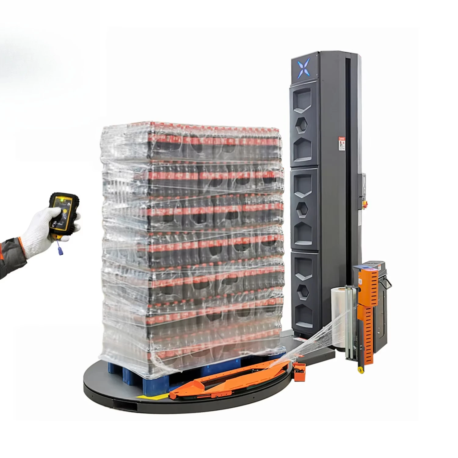 Automatic tray stretching packaging machine cutting fixture film scale optional smart wasp