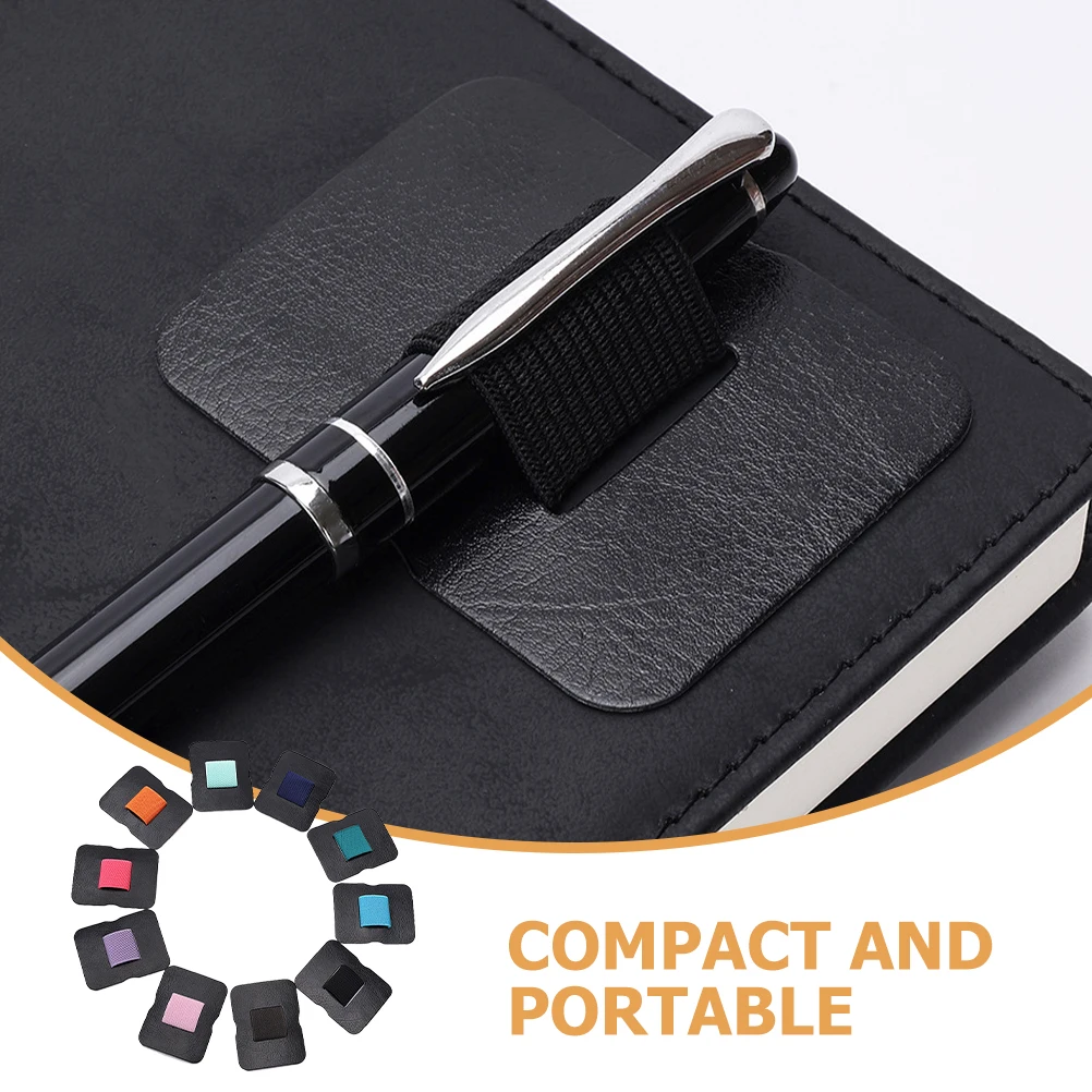

10 Pcs Data Cable ganizer Self Adhesive Notebook Pen Holder Elastic B PU Pen Loop Storage Solution Desk Office School Travel